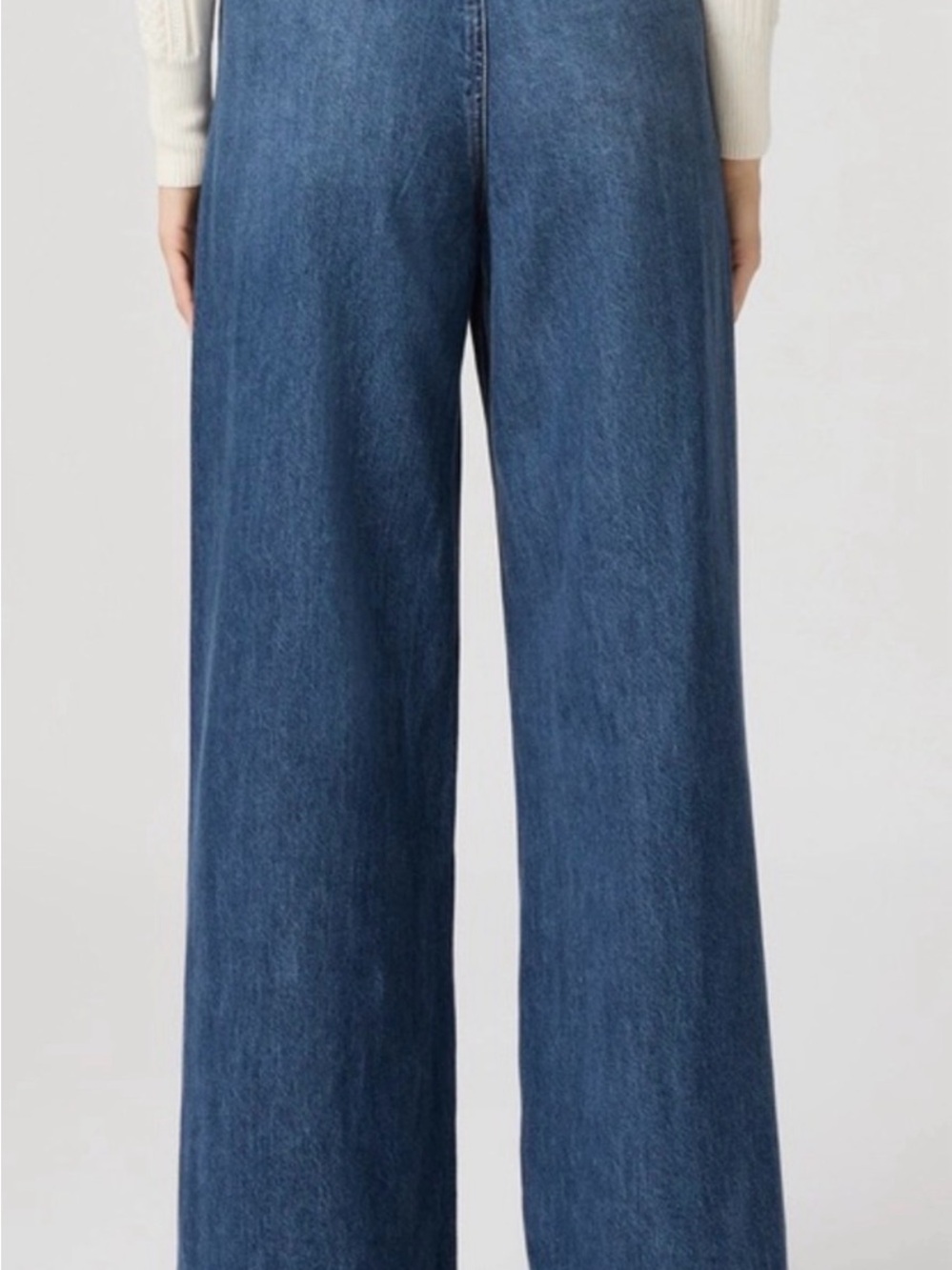 Paige Cameron altitude High-Waist Wide Leg Blue Denim Jeans Self-Tie Belt 31/33 - Picture 2 of 4